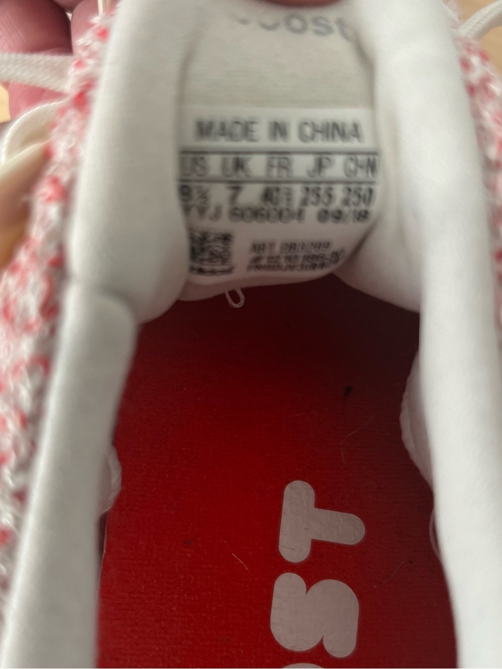 Adidas Red and White Boost Running Sneakers - Picture 7 of 9